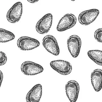 Seamless pattern snack pine nut sketch hand drawn Stock Illustration