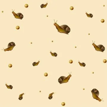 Seamless pattern with snails. Vector illustration Illustrazione stock