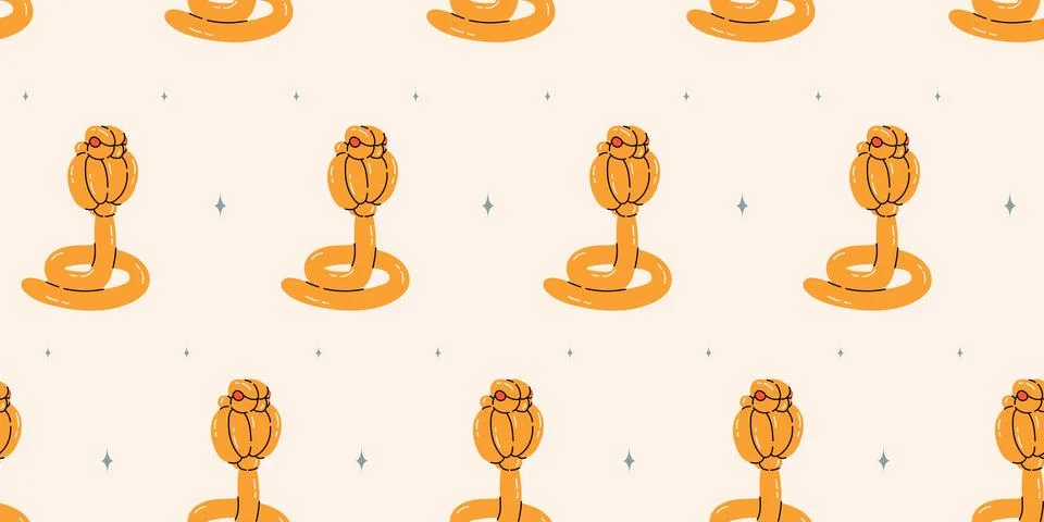 Seamless pattern with snake balloons Stock Illustration