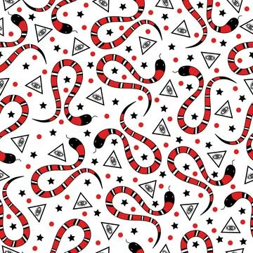 Seamless pattern with snakes illustration Ilustración de archivo