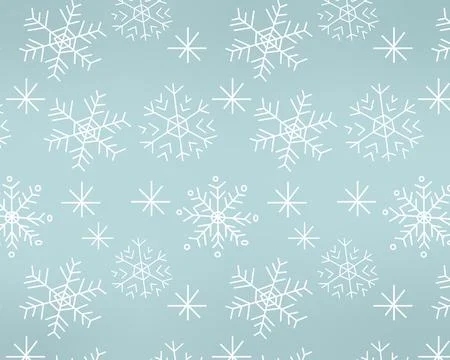 Seamless pattern with snoflakes on blue background Stock Illustration