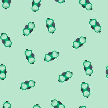 Seamless pattern snorkel diving mask cartoon vector Illustrazione stock