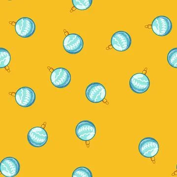 Seamless pattern snow christmas ball cartoon vector 스톡 일러스트