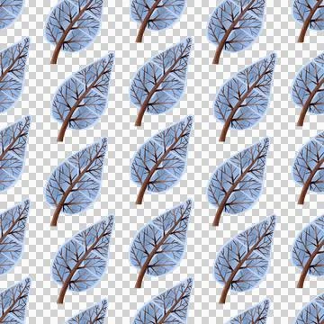 Seamless pattern. Snow-covered trees. Watercolor illustrations of winter plants Stock Illustration