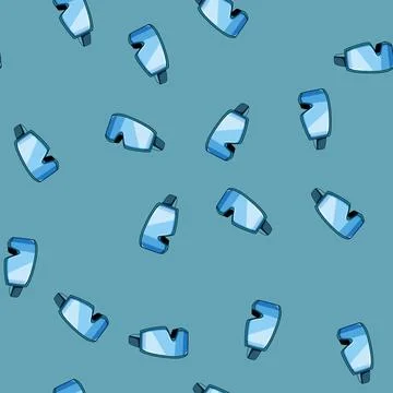 Seamless pattern snow goggles ski cartoon vector Stock Illustration