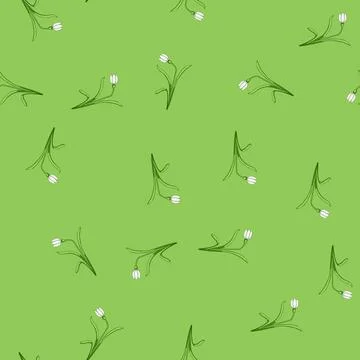 Seamless pattern Snowdrop flower symbolizing spring awakening and purity Stock Illustration