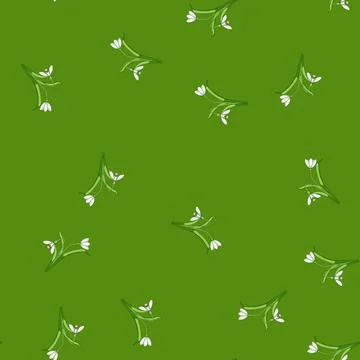 Seamless pattern Snowdrop flowers blooming vector design イラスト素材