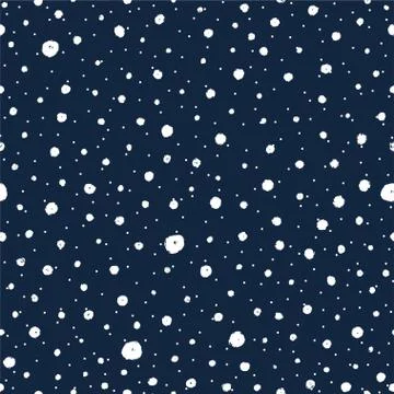Seamless pattern with snowfall. Seamless pattern of white dots of different Illustrazione stock