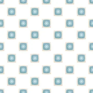 Seamless pattern with snowflake cushions for winter decor Stock Illustration