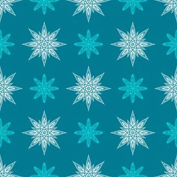 Seamless pattern with snowflake Stock Illustration