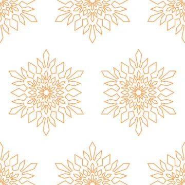 Seamless pattern snowflake mandala, geometric snowflake simple design, vector Stock Illustration