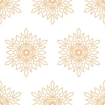 Seamless pattern snowflake mandala, geometric snowflake simple design, illu.. Stock Illustration
