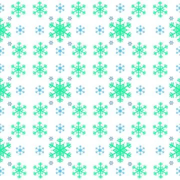 Seamless pattern of snowflake on white background.  Stock Illustration