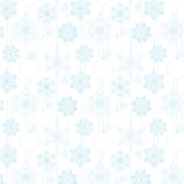 Seamless pattern of snowflakes and christmas tree balls Stock Illustration