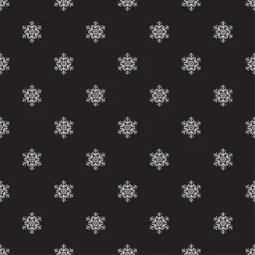 Seamless pattern with snowflakes on a black background. illustration.  Stock Illustration