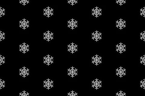 Seamless pattern of snowflakes on black background Stock Illustration