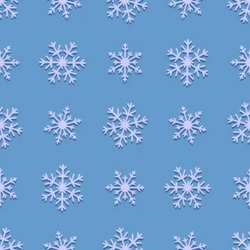 Seamless  pattern of snowflakes on a blue background Stock Illustration
