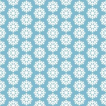 Seamless pattern with snowflakes on blue background Stock Illustration