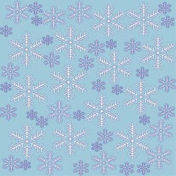 Seamless pattern with snowflakes on blue Illustrazione stock