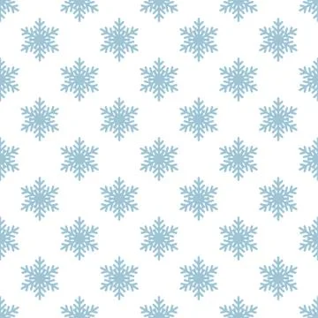 Seamless pattern with snowflakes on blue Stock Illustration