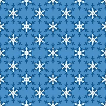 Seamless pattern with snowflakes on blue Stock Illustration