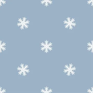 Seamless pattern with snowflakes on blue Stock Illustration