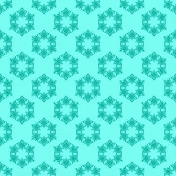 Seamless pattern with snowflakes on blue Stock Illustration