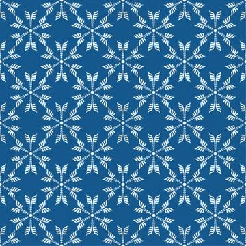Seamless pattern with snowflakes on blue Stock Illustration