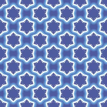 Seamless pattern with snowflakes on blue Stock Illustration