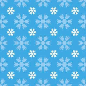 Seamless pattern with snowflakes on blue Stock Illustration