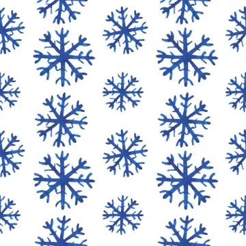 Seamless pattern with snowflakes celebration, crystal, new, drawing, repeat Stock Illustration
