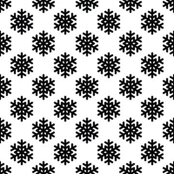 Seamless pattern of snowflakes. Christmas or winter theme vector background Stock Illustration