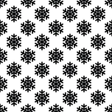 Seamless pattern of snowflakes. Christmas or winter theme vector background Stock Illustration