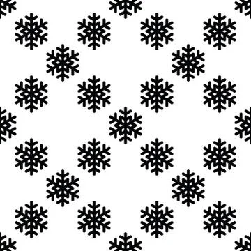 Seamless pattern of snowflakes. Christmas or winter theme vector background Stock Illustration