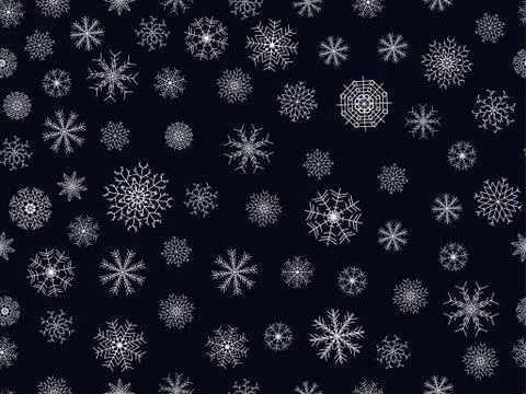 Seamless pattern with snowflakes. Christmas pattern. Vector illustration. Stock Illustration