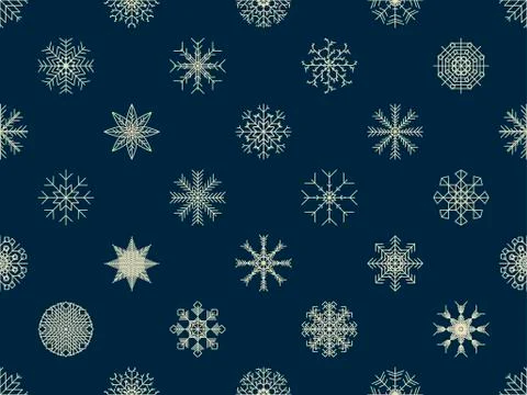 Seamless pattern with snowflakes. Christmas pattern. Vector illustration. Stock Illustration
