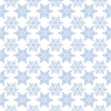 Seamless pattern with snowflakes of different shapes Stock Illustration