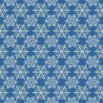 Seamless pattern with snowflakes of different shapes Stock Illustration
