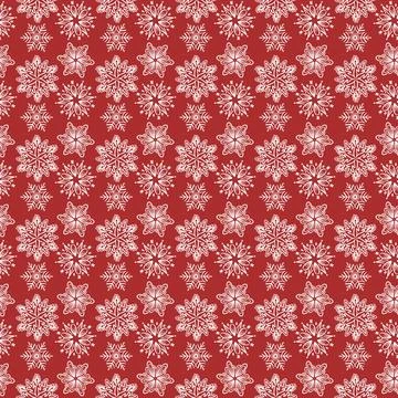 Seamless pattern with snowflakes of different shapes Stock Illustration