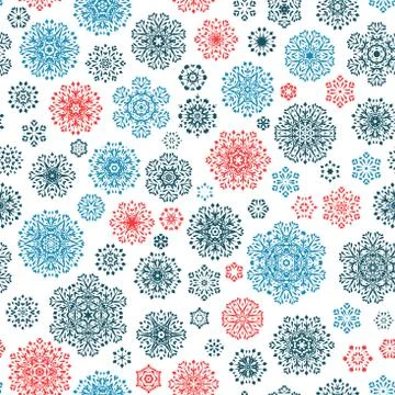 Seamless pattern of snowflakes. EPS 10 vector Stock Illustration