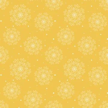 Seamless pattern snowflakes. Festive winter background Stock Illustration
