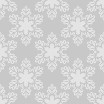 Seamless pattern with snowflakes gray white Stock Illustration