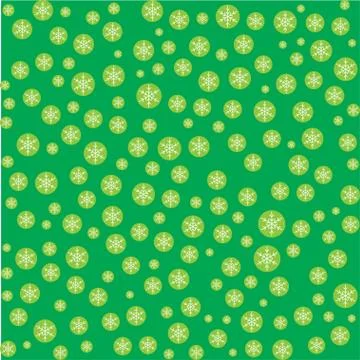 Seamless pattern with snowflakes on green Illustrazione stock