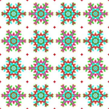 Seamless pattern with a snowflakes Stock Illustration