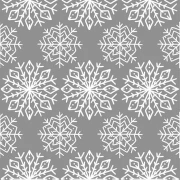 Seamless pattern with snowflakes Stock Illustration