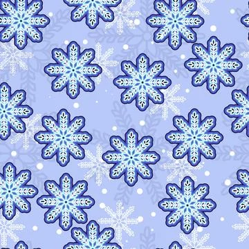 Seamless pattern of snowflakes Stock Illustration