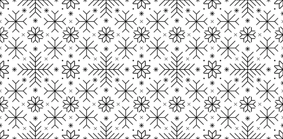 Seamless pattern of snowflakes Stock Illustration
