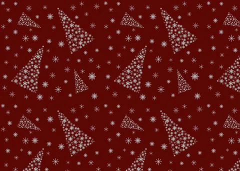 Seamless pattern of snowflakes on a red background. Lots of snowflakes of dif Stock Illustration