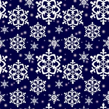 Seamless pattern with snowflakes. Vector background. Stock Illustration