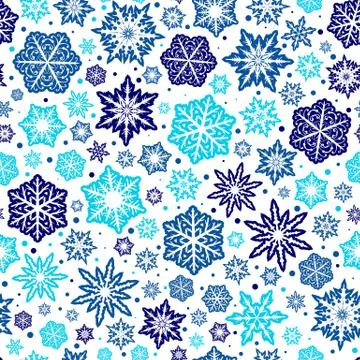 Seamless pattern with snowflakes. Vector illustration Stock Illustration